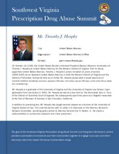 Southwest Virginia Prescription Drug Abuse Summit RX [Type a quote from the document or the summary of an interesting point. You can position the text box anywhere in the document. Use the Drawing Tools tab to change the