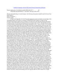 Southern Campaigns American Revolution Pension Statements and Rosters Pension Application of Archibald (Archible) McCorkle S2771 SC Transcribed and annotated by C. Leon Harris. Revised 18 Dec[removed]Because the handwriti