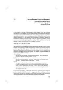 UPR: CONSTITUENT ACTIVITIES  10 Unconditional Positive Regard: Constituent Activities