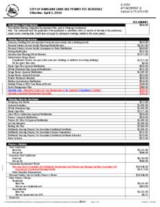 Kirkland, WA - Land use permit fee schedule