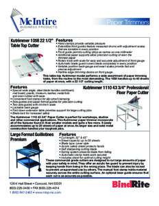 McIntire  Paper Trimmers B USINESS PR O DU C TS