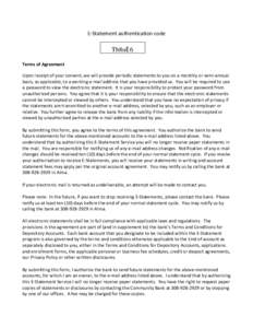 Microsoft Word - E-Statement Authentication Code Disclosure-2.doc