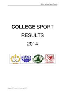 2014 College Sport Results  COLLEGE SPORT RESULTS 2014