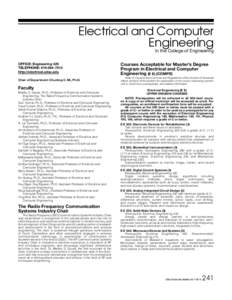 Electrical and Computer Engineering In the College of Engineering OFFICE: Engineering 426 TELEPHONE: 