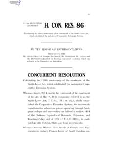 IV  113TH CONGRESS 2D SESSION  H. CON. RES. 86