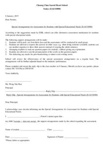 Cheung Chau Sacred Heart School Notice (E14[removed]January, 2015 Dear Parents,