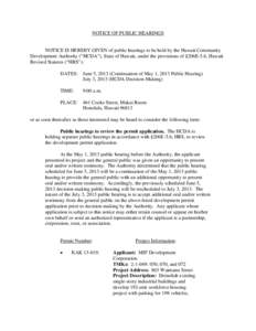Microsoft Word - AMENDED Public Hearing Notice[removed]Waimanu_6-5-13 & 7-3-13_500872_1.doc