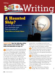 Editing  Writing A Haunted Ship?