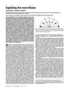 Explaining the moon illusion Lloyd Kaufman*† and James H. Kaufman‡ *Psychology Department, Long Island University, C.W. Post Campus, 720 Northern Boulevard, Brookville, NY[removed]; and ‡IBM Research Division,