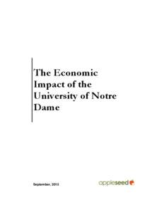The Economic Impact of the University of Notre Dame  September, 2013