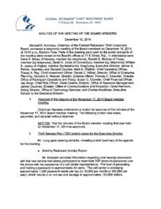 Minutes of the Thrift Retirement Investment Board Meeting on December 2014