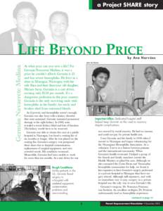 a Project SHARE story  LIFE BEYOND PRICE by Ana Nar váez