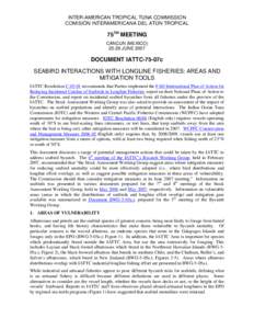 INTER-AMERICAN TROPICAL TUNA COMMISSION COMISIÓN INTERAMERICANA DEL ATÚN TROPICAL 75TH MEETING CANCUN (MEXICOJUNE 2007