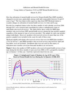 Addictions and Mental Health Division Young Adults in Transition (YAT) in OHP Mental Health Services March 16, 2012 How has utilization of mental health services by Oregon Health Plan (OHP) members changed in recent year