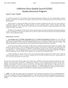 2007 ANNUAL REPORT  CCQC CITRUS RESEARCH BOARD