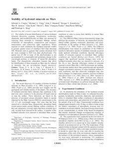 Mars / Natural resources / Mineralogy / Sedimentary rocks / Spectroscopy / Chamosite / Kieserite / Ultraviolet / Water on Mars / Sulfate minerals / Chemistry / Crystallography