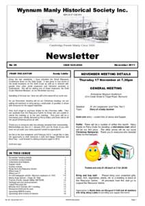 Wynnum Manly Historical Society Inc. ABNNewsletter No 38 FROM THE EDITOR