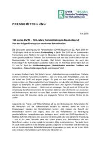 Microsoft Word - PM 100 Jahre DVfRJahre Rehabilitation 5.doc