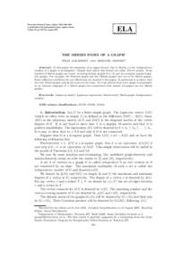 Electronic Journal of Linear Algebra ISSNA publication of the International Linear Algebra Society Volume 10, pp, August 2003 ELA