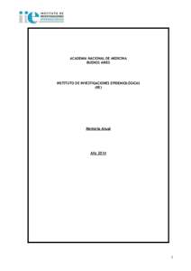 ACADEMIA NACIONAL DE MEDICINA BUENOS AIRES INSTITUTO DE INVESTIGACIONES EPIDEMIOLÓGICAS (IIE)