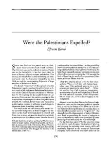 Were the Palestinians Expelled? Efraim Karsh