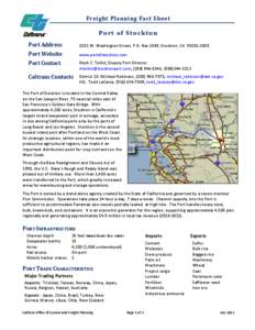 Freight Planning Fact Sheet  P o rt o f St o ckto n