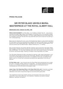 British rhythm and blues boom musicians / Grade I listed buildings in London / Domes / Rotundas / Royal Albert Hall / Terracotta / Roger Daltrey / The Who / Peter Blake / British people / British knights / English singers