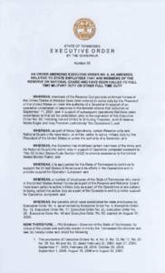 STATEOFTENNESSEE  EXECUTIVE ORDER BY THE GOVERNOR Number 58 AN ORDER AMENDING EXECUTIVE ORDER NO. 4, AS AMENDED,