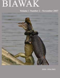 BIAWAK  Quarterly Journal of Varanid Biology and Husbandry Editor  ROBERT W. MENDYK