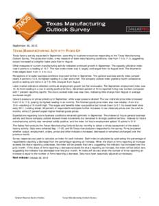 Business Outlook Survey: Manufacturing, September[removed]Economic Data - FRB Dallas