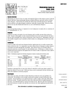 AGRYMaintaining Lawns on Sandy Soils  Zac Reicher and Clark Throssell