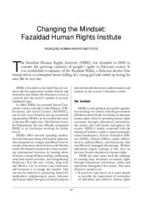   23 Changing the Mindset: Fazaldad Human Rights Institute