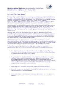 Monatsbrief Oktober 2005 antros consulting, beat brülhart Gedanken, Ideen und Impulse für Führungskräfte ___________________________________________________________________ PC & Co – Fluch oder Segen? Konrad ist Mi