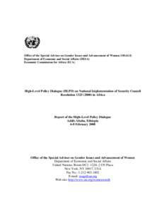 Gender mainstreaming / Public policy / Women / United Nations Security Council Resolution / Peacebuilding / Urgent Action Fund-Africa / United Nations Development Fund for Women / United Nations Mission in Liberia / United Nations Population Fund / United Nations / United Nations Development Group / Gender studies