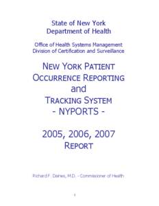 New York Patient Occurrence Reporting and Tracking System - NYPORTS[removed]