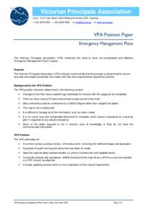 Victorian Principals Association Unit 2, 13-21 Vale Street, North Melbourne Victoria 3051, Australia t: ([removed]f: ([removed]