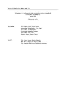 Community Planning & Economic Development Standing Committee Minutes - March 20, [removed]HRM