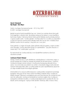 W] yalar Dan\] sayd\ Ba] Mwqalw - Betti Bleyer Mwnbw: Azerbaijan International jurnal\ - AI 5.2 (Yay 1997) © 2003. Azerbaijan International Bak\da bu g^nlwr b=y^k dwyi]ikliklwr ba] verir. }whwrin hwr twrwfindw tikinti i