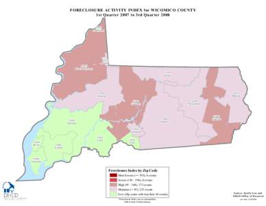 FORECLOSURE ACTIVITY INDEX for WICOMICO COUNTY 1st Quarter 2007 to 3rd Quarter[removed]Sharptown[removed]