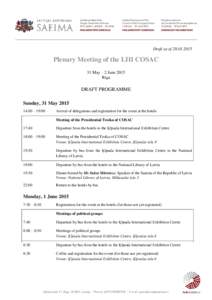 Draft as of[removed]Plenary Meeting of the LIII COSAC 31 May – 2 June 2015 Riga