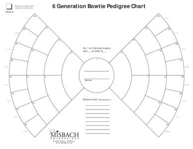 6 Generation Bowtie Pedigree Chart  Enter continuation Chart number on dotted line  Chart #