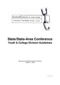 State/State-Area Conference Youth & College Division Guidelines Approved by the National Board of Directors October 17, 2009