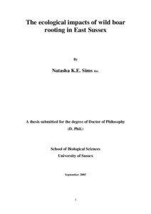 The ecological impacts of wild boar rooting in East Sussex