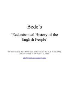 Bede’s ‘Ecclesiastical History of the English People’