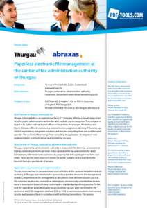 Success Story Abraxas Informatik AG, Thurgau cantonal tax administration authority