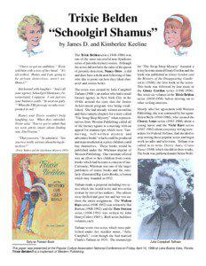 Trixie Belden “Schoolgirl Shamus” by James D. and Kimberlee Keeline