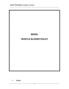 Model Whistleblower policy (revised)  MODEL WHISTLE BLOWER POLICY  1.