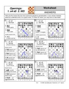 Opening - 1.e4 e5 2.Nf3 WS answers