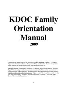 2009 Family Orientation Manual