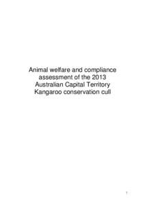 Animal welfare and compliance assessment of the 2013 Australian Capital Territory Kangaroo conservation cull